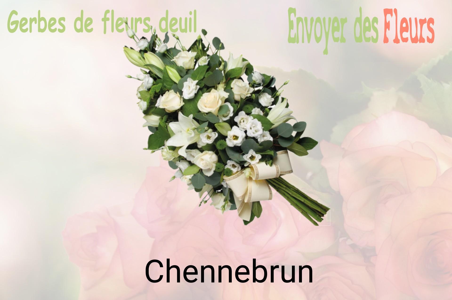 Gerbe de fleurs de deuil livrée à Chennebrun